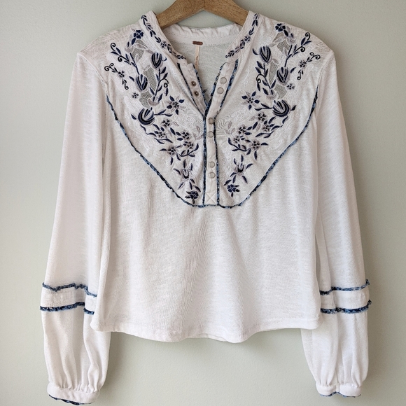Free People Sundance Kid Western Henley Shirt - Picture 3 of 7